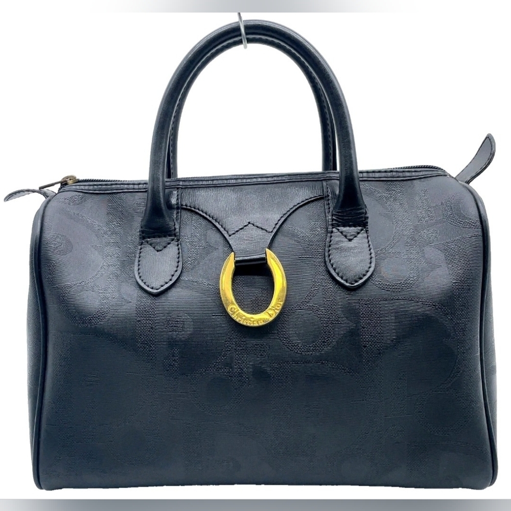🛑SOLD‼️Christian Dior Black Oblique Trotter Boston Bag